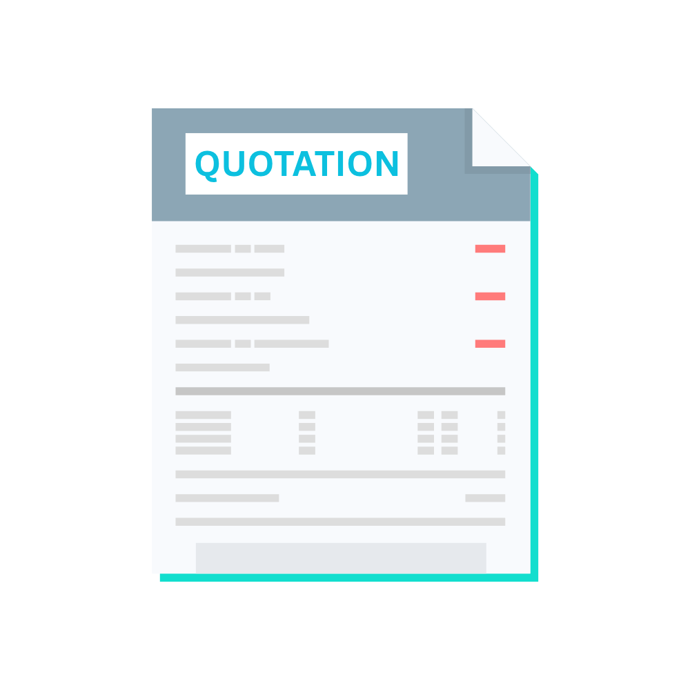 Professional quotation document with clean design and organized layout
